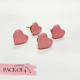 Special Combo Offer: Pack of 4 Pink Heart Ceramic Knobs at the Price of 3