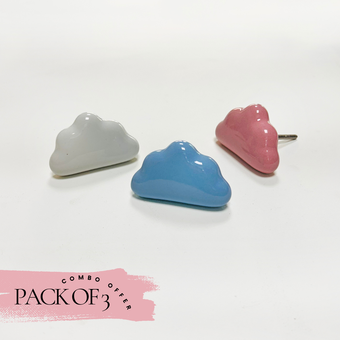 Special Combo Offer: Pack of 3 Cloud Ceramic  Knobs