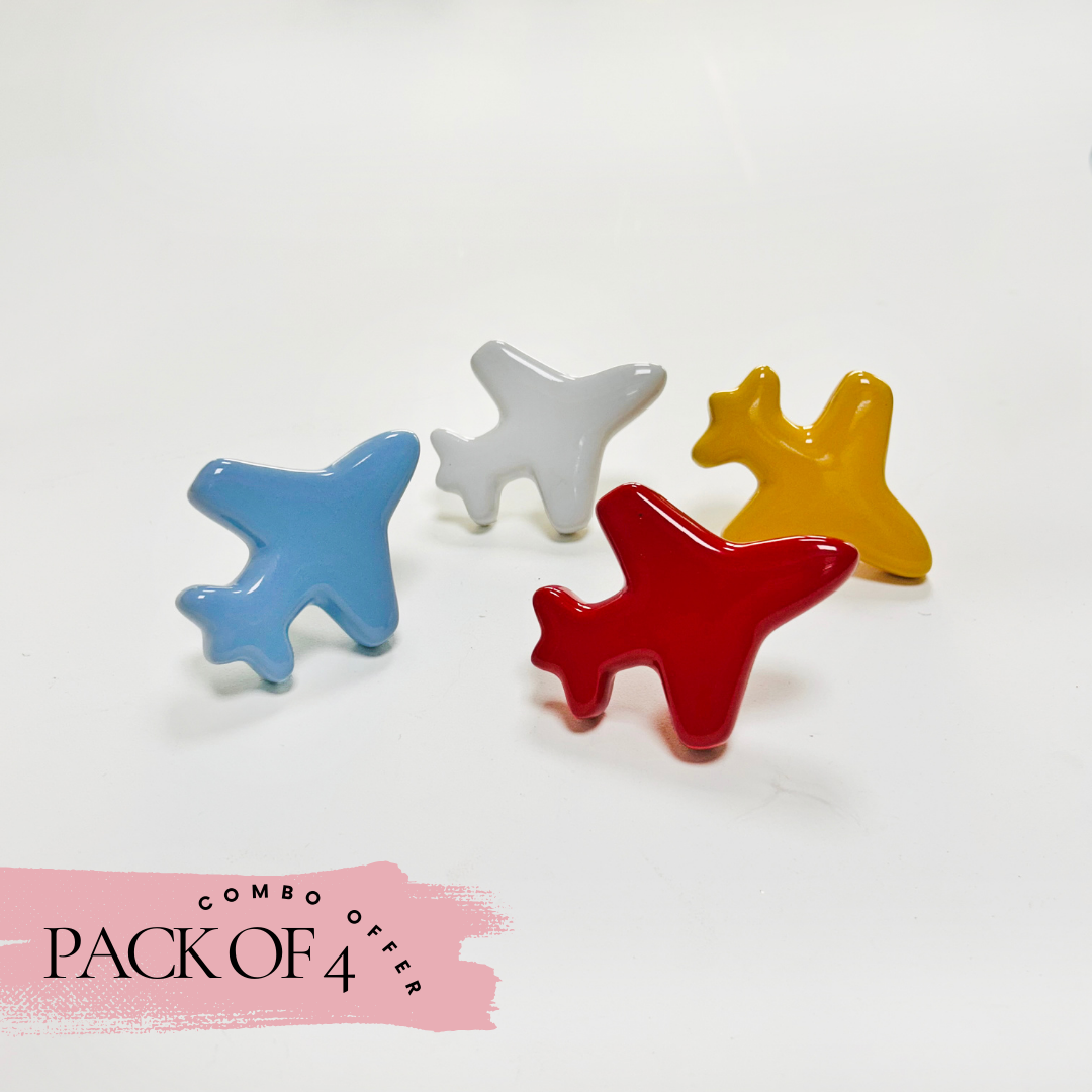 Special Combo Offer: Pack of 4 Aeroplane Ceramic Knobs at the Price of 3