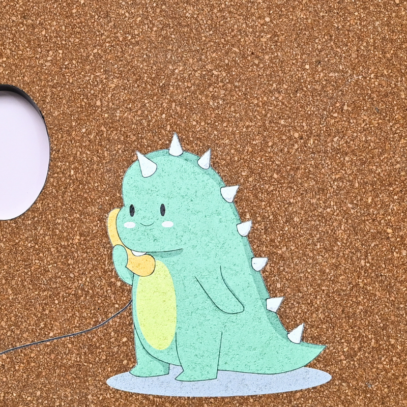 Dinosaur Puzzle Piece Cork Pinboard