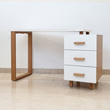 White & Wood Study Desk with Corkboard