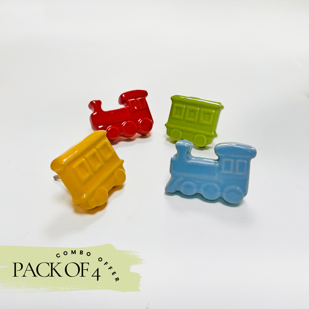 Special Combo Offer: Pack of 4 Train Ceramic Knobs at the Price of 3