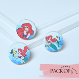 Special Combo Offer: Pack of 3 Disney princesses knobs  ( Ariel and Flounder, Ariel Portrait, Ariel and Sea)