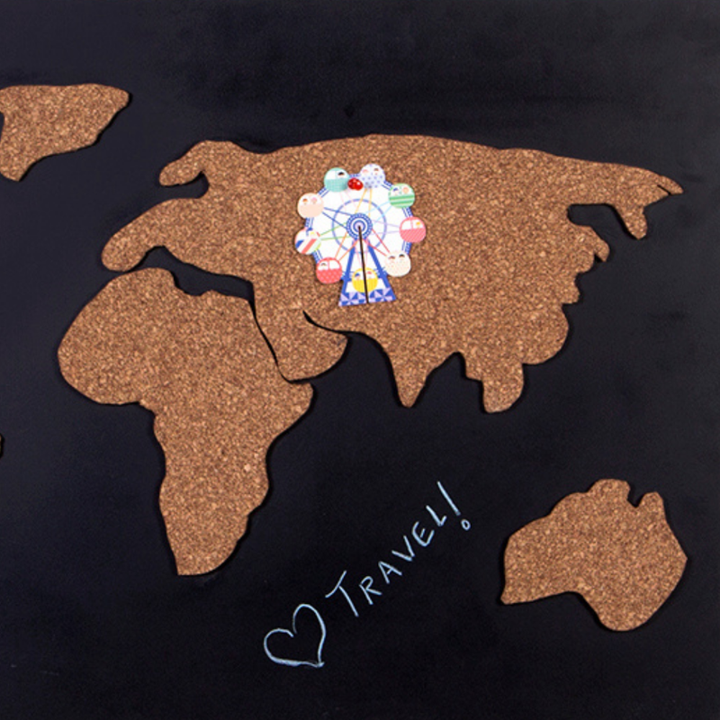 World Map Chalk Board