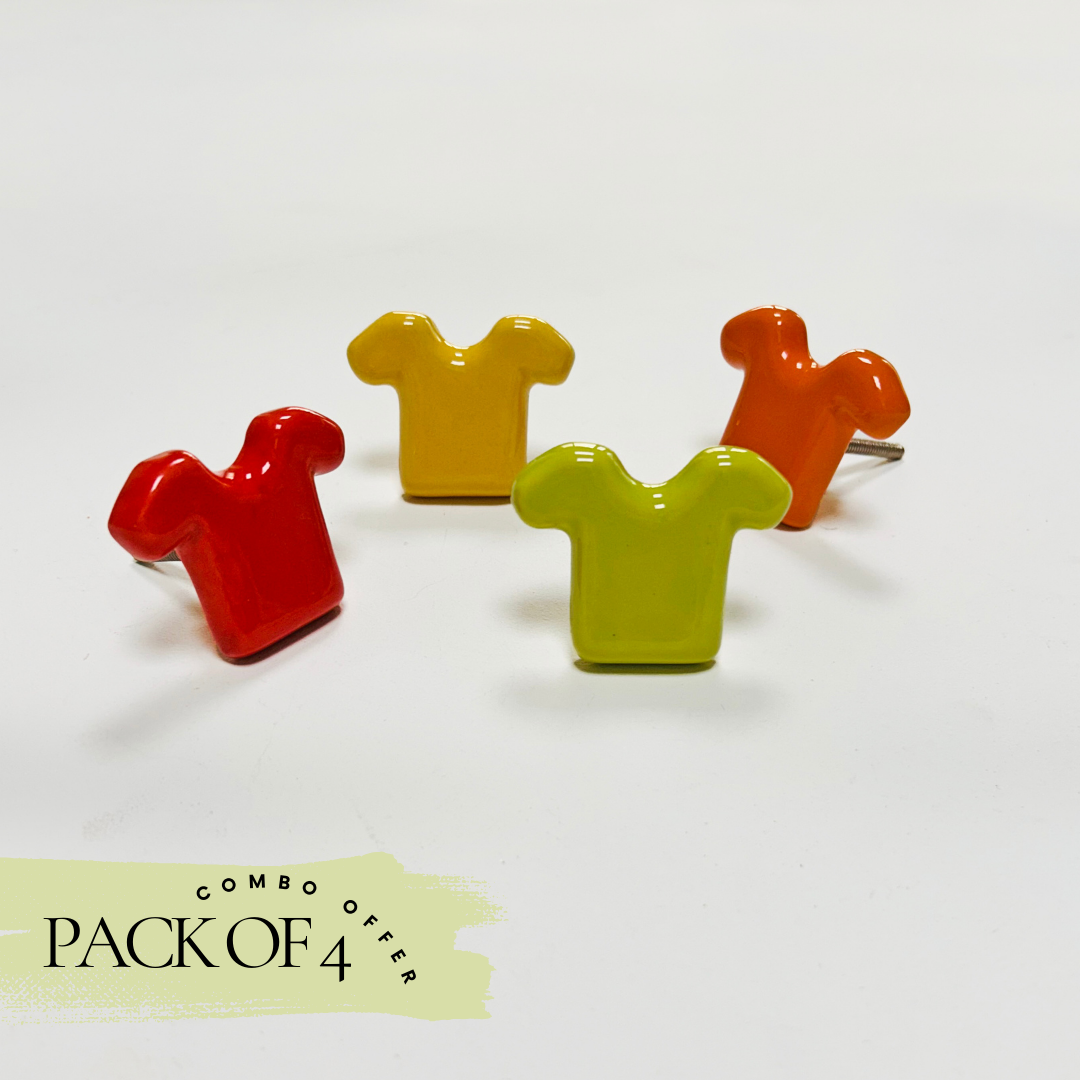 Special Combo Offer: Pack of 4 T-shirt  Ceramic Knobs at the Price of 3