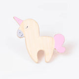 Pack of 5 Adorable Wooden Knobs  (Rabbit, Cat, Unicorn, Elephant, Flamingo )