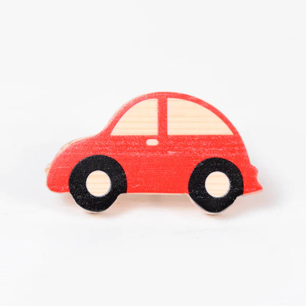 Pack of 5 Adorable Wooden Knobs  ( Aeroplane, Ship, Red Car, Rocket , Train  )