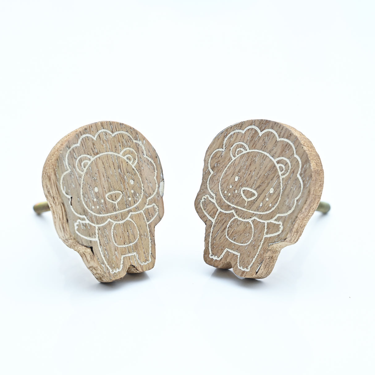 Lion Mango Wood Drawer Knob