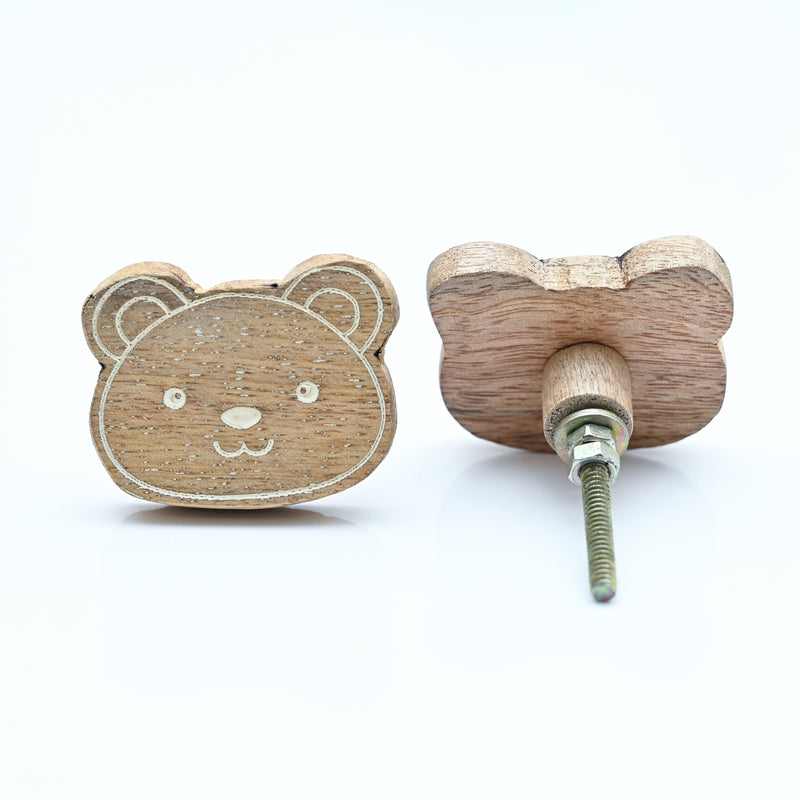 Bear Mango Wood Drawer Knob