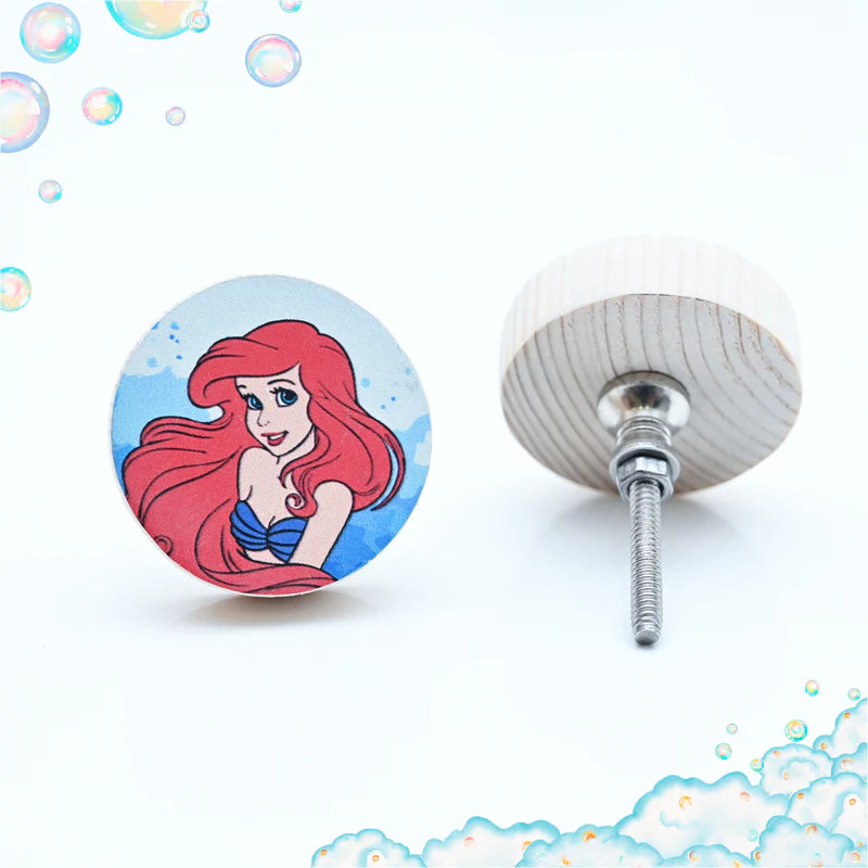 Special Combo Offer: Pack of 3 Disney princesses knobs  ( Ariel and Flounder, Ariel Portrait, Ariel and Sea)