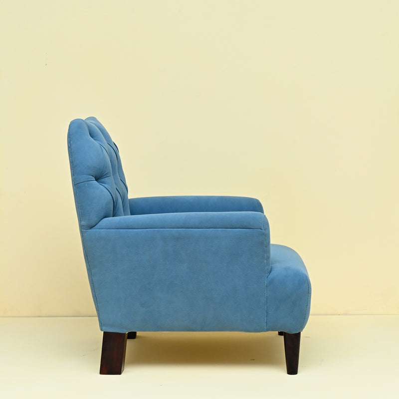 Blue Tufted Accent Chair