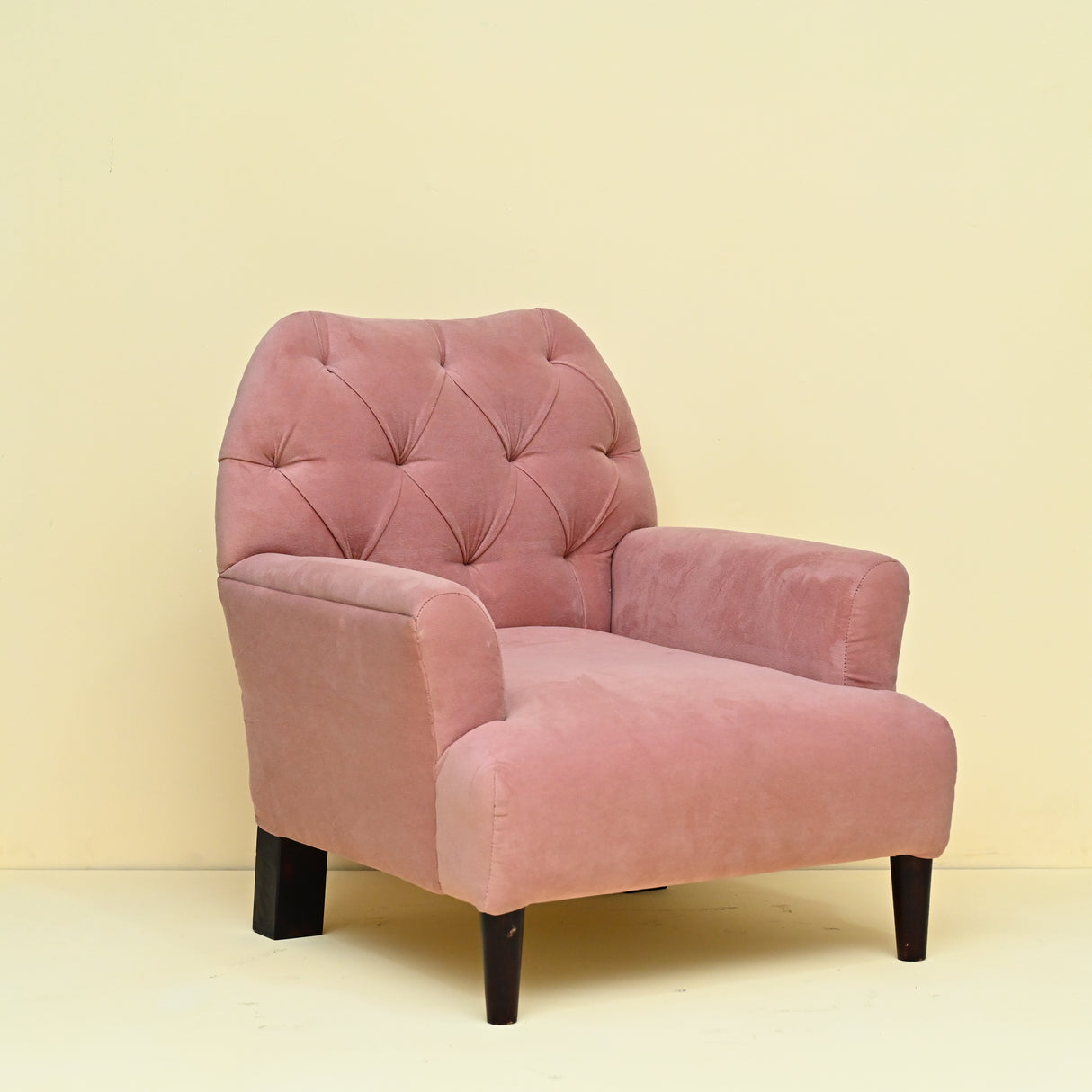 Pink Tufted Accent Chair