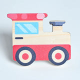 Pack of 5 Adorable Wooden Knobs  ( Aeroplane, Ship, Red Car, Rocket , Train  )