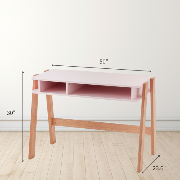 Blush Pink Study Desk – Compact and Elegant