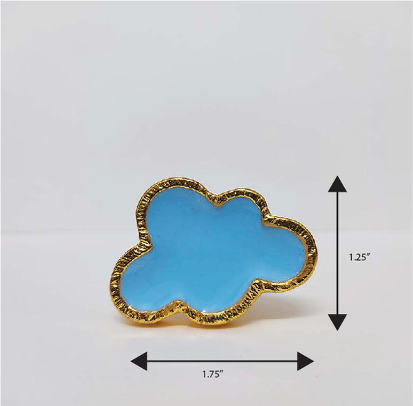 Blue Brass Cloud Knob