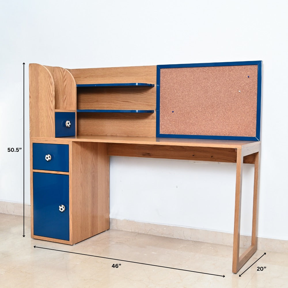 Blue Kids’ Study Desk with Corkboard