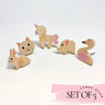 Pack of 5 Adorable Wooden Knobs  (Rabbit, Cat, Unicorn, Elephant, Flamingo )