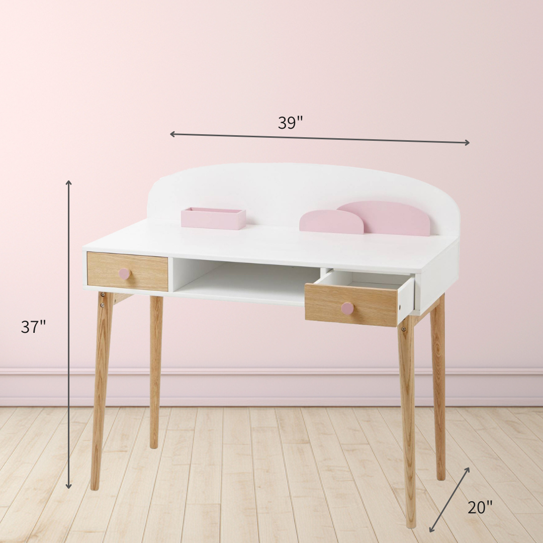 Pink Cloud Study Desk – Perfect for Your Little Dreamer