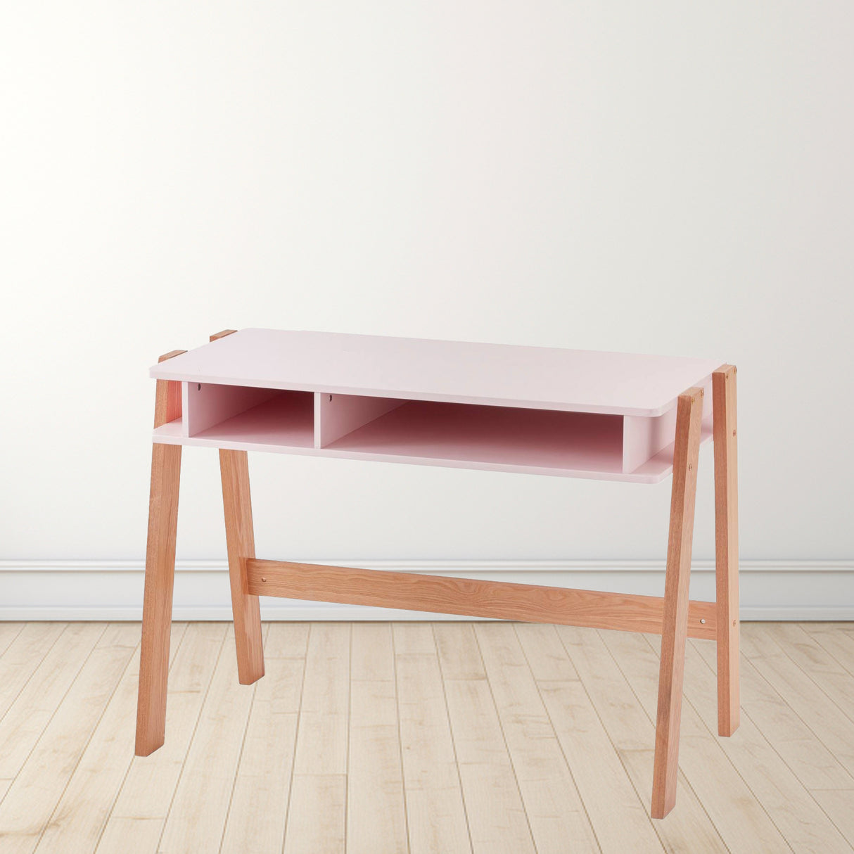 Blush Pink Study Desk – Compact and Elegant