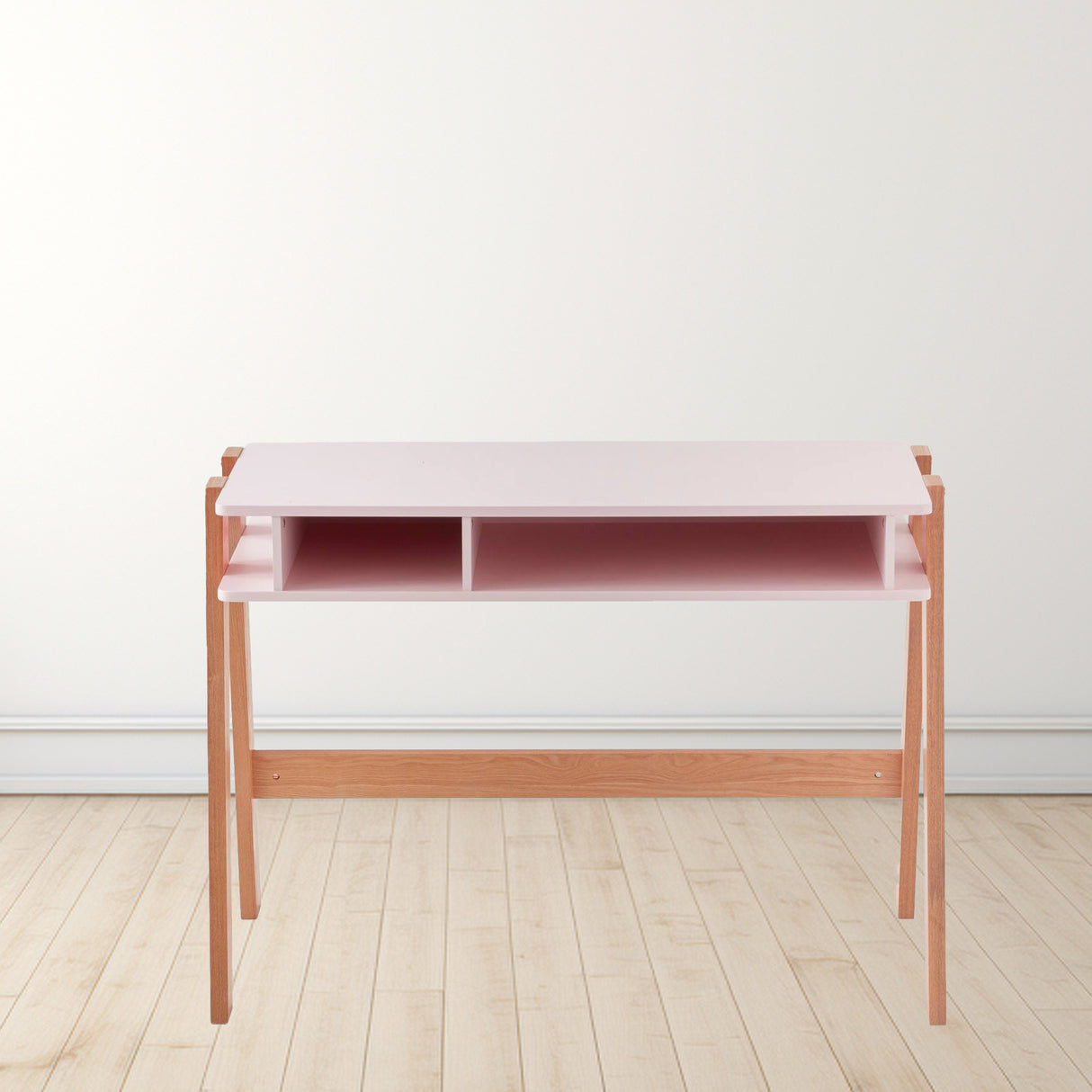 Blush Pink Study Desk – Compact and Elegant