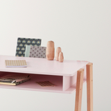 Blush Pink Study Desk – Compact and Elegant