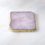 Pink quartz coaster