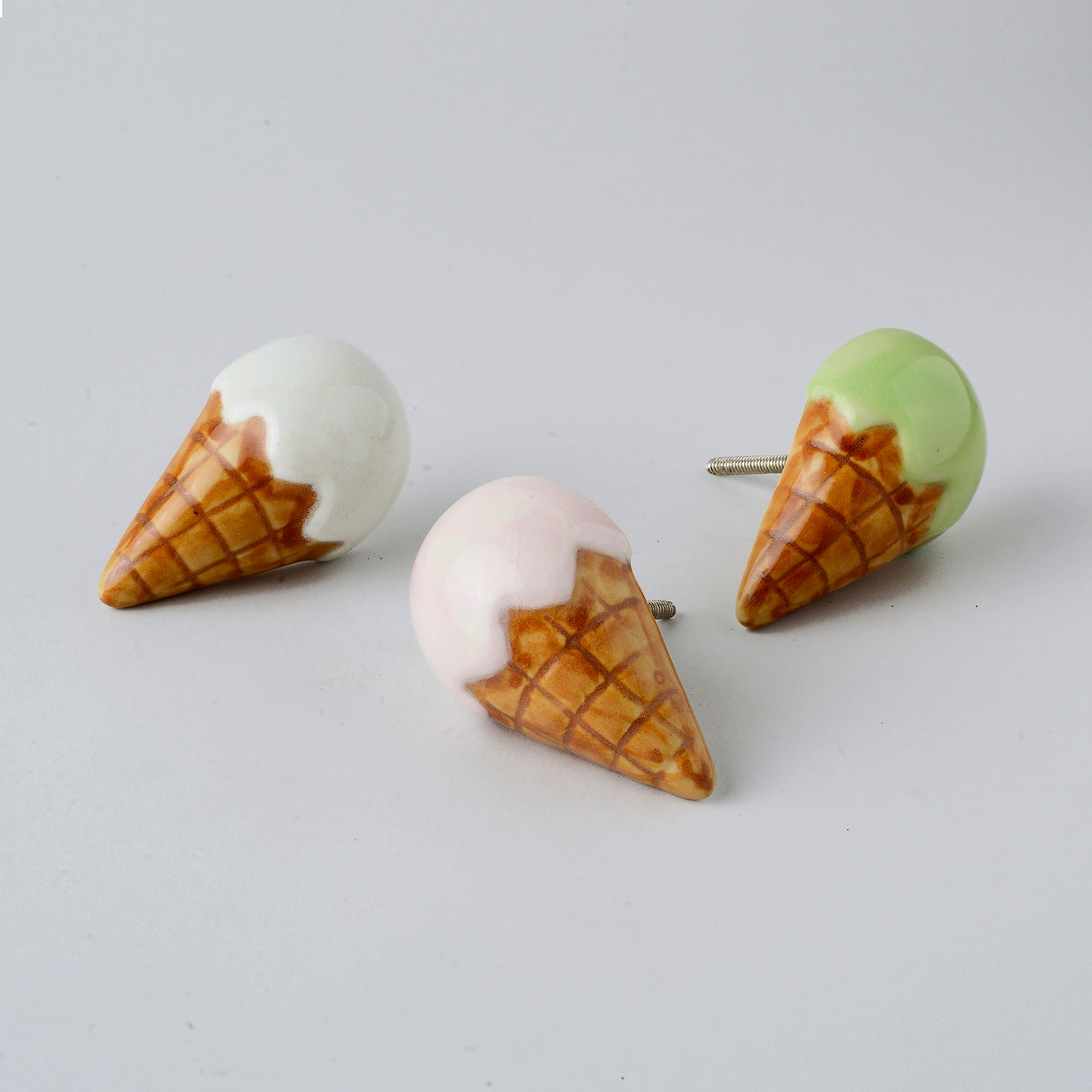 Special Combo Offer: Pack of 3 Ice Cream Ceramic  Knobs