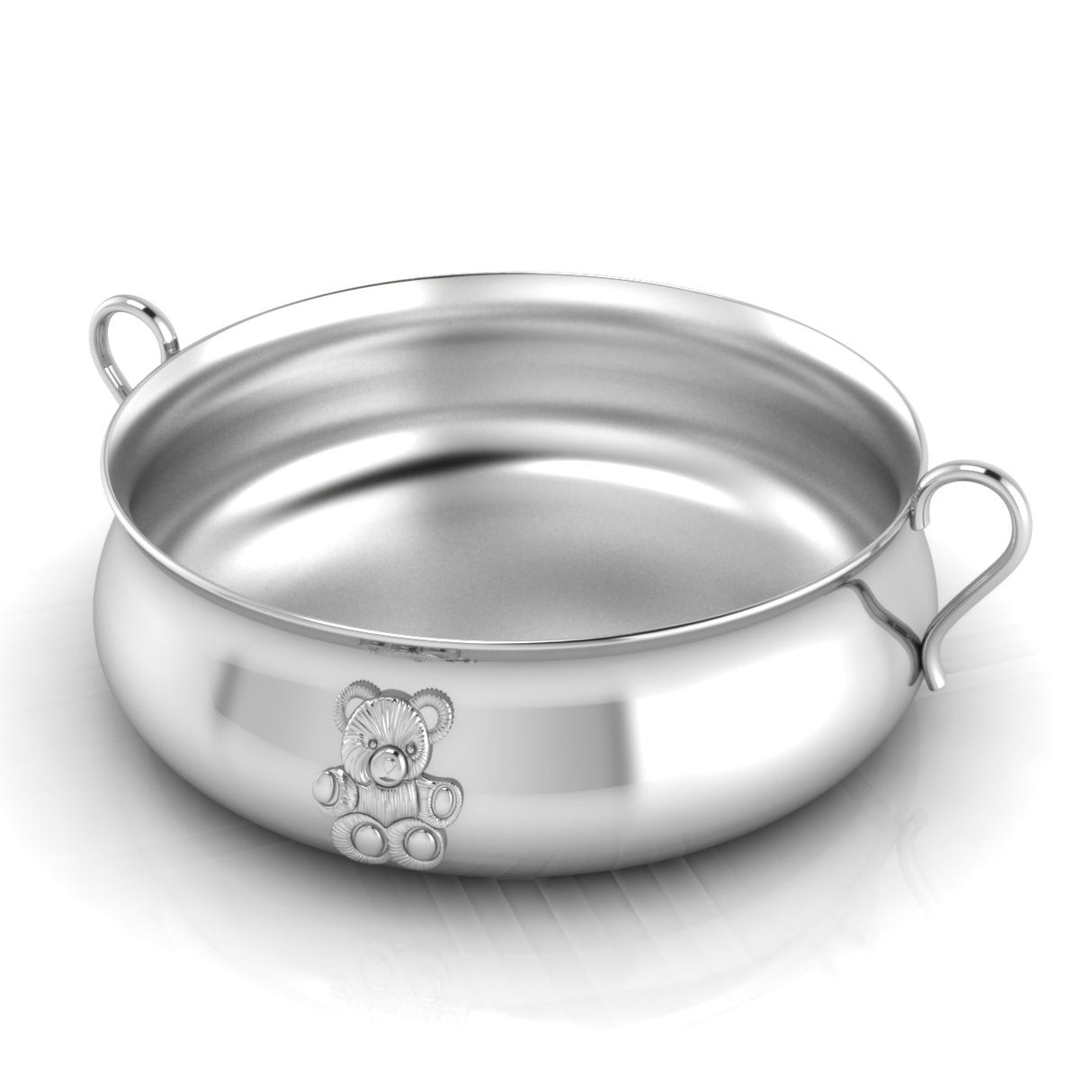 Silver Plated Bowl for Baby & Child - Teddy embossed Feeding Porringer